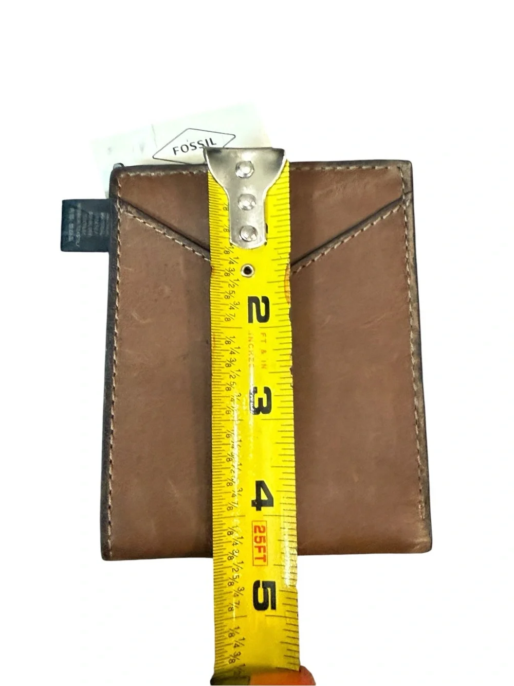 Fossil Tan/Brown Leather Slim Bi-Fold Wallet